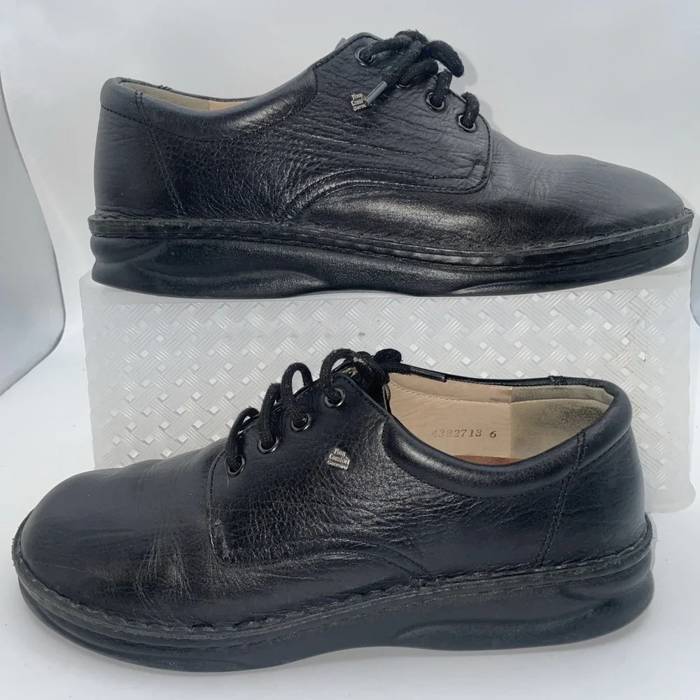 Finn Comfort Men's Oxford Shoes Sneakers Black Size US 8 Lace Up Leather Germany